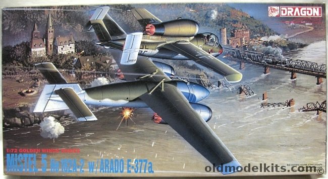 Dragon 1/72 Mistel 5 He-162A-2 With Arado E-377a - Volksjager Salamander, 5002 plastic model kit